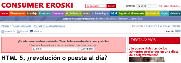 HTML 5, revolución o puesta al día