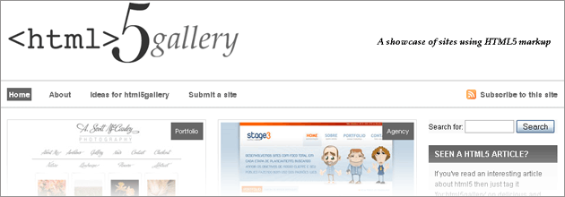 Galería de sitios web diseñados en HTML5